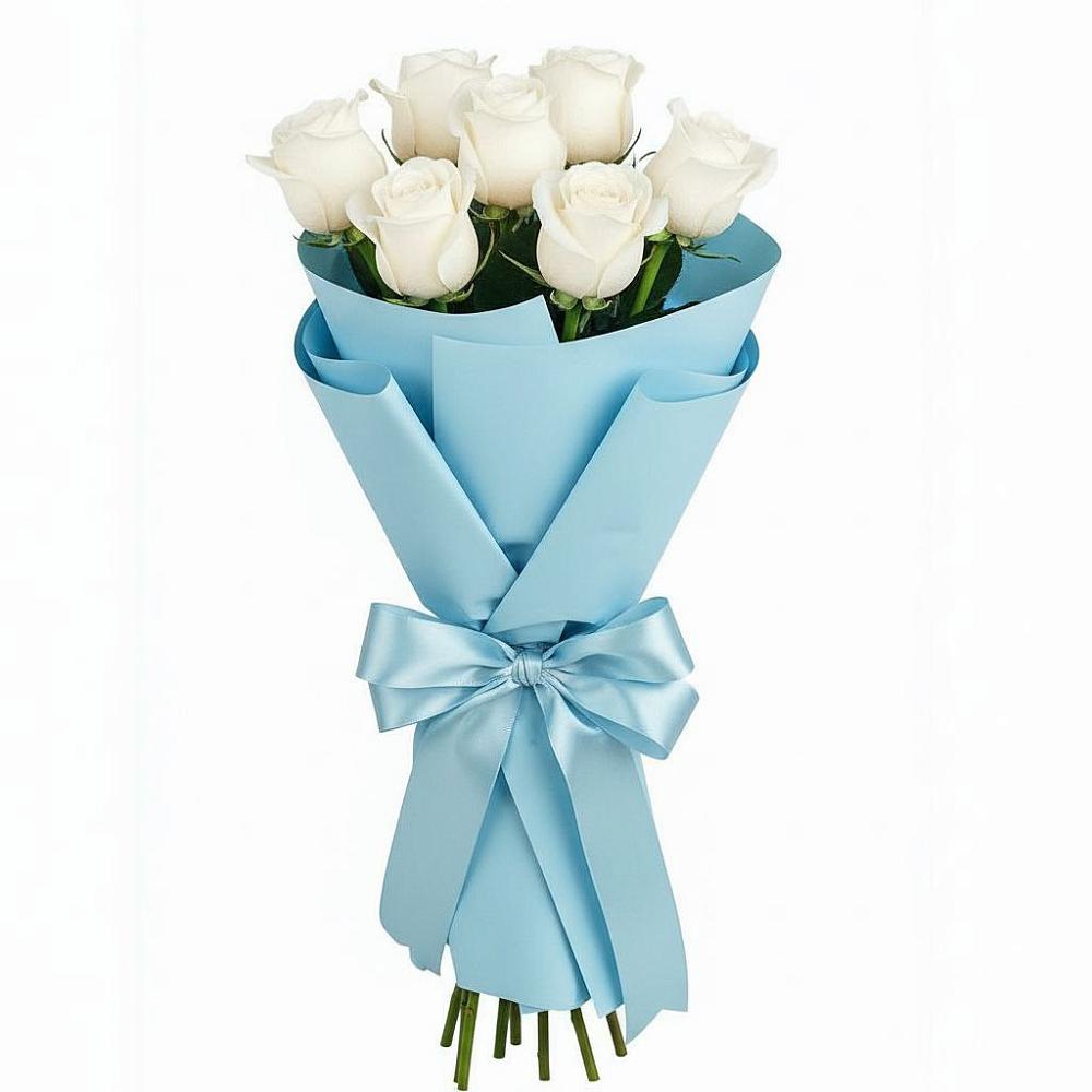 Букет 7 белых роз Проуд в Целине