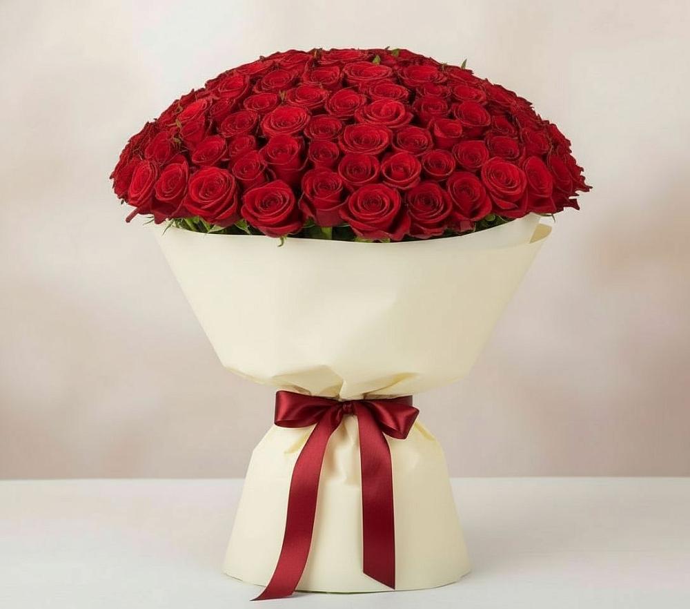 Букет 101 Красная роза Милано в Целине