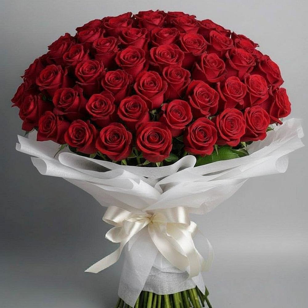 Букет 101 Красная роза Блэк Мэджик в Целине