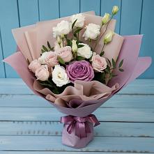 Букет цветов из:  Розы и Лизиантусы #REPLACE_PRED# Целине