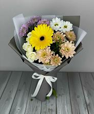 Букет цветов из:  Розы, Герберы и Хризантемы в Целине
