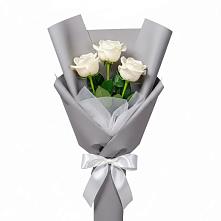 Букет 3 белые розы #REPLACE_PRED# Целине