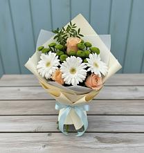 Букет цветов из:  Герберы, Розы и Хризантемы #REPLACE_PRED# Целине