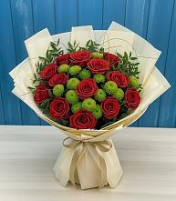 Букет цветов из:  Розы и Хризантемы #REPLACE_PRED# Целине