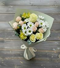 Букет цветов из:  Альстромерии, Розы и Хризантемы в Целине
