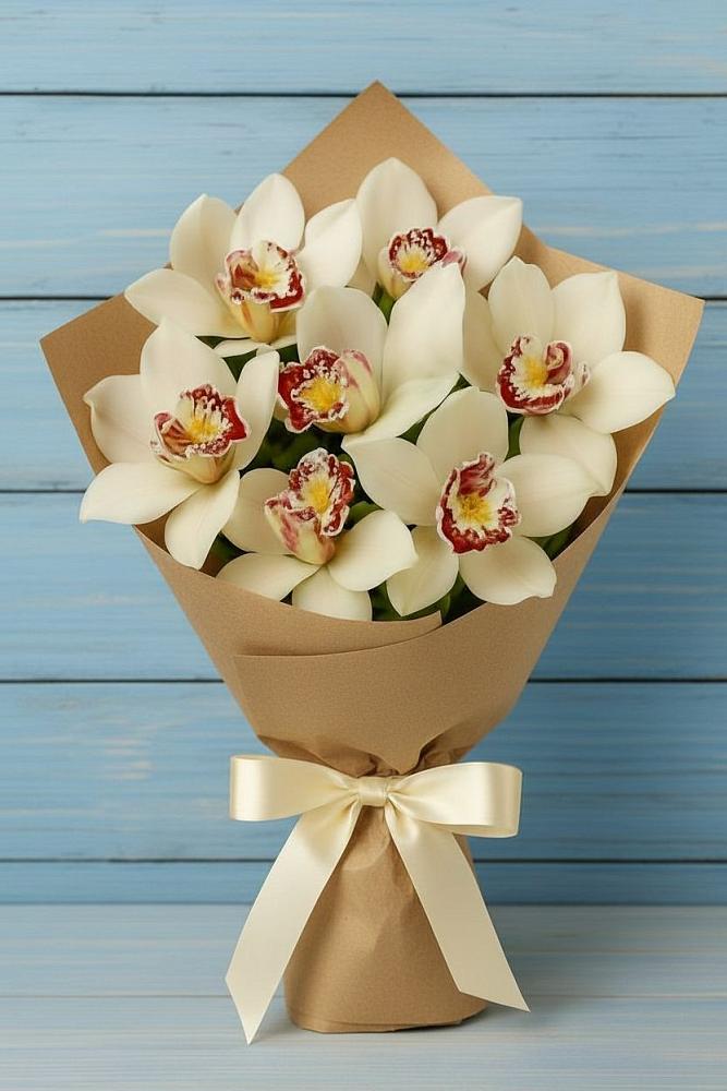 Букет цветов из: Орхидеи и Розы в Целине