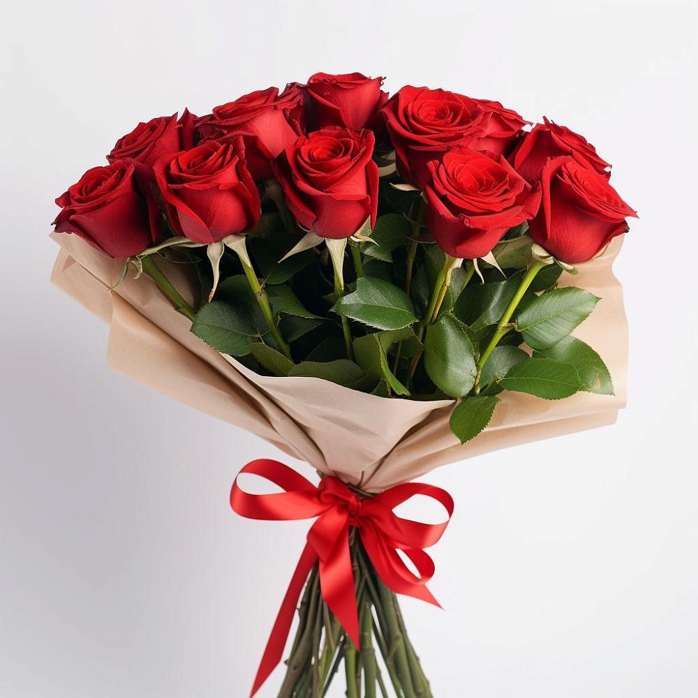Букет 11 Красных роз Эдлесс Лав в Целине